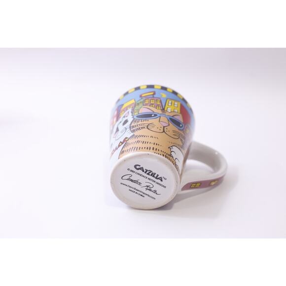 Catzilla, Coffee Cup, 2003, Candace Reiter, Cats, Tea Cup, Mug, ~ 250910-WH 1353 - Picture 3 of 3